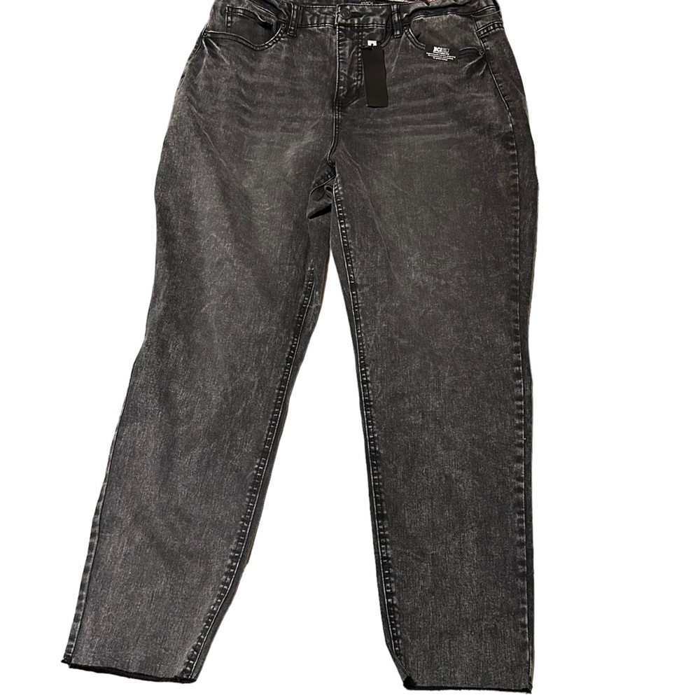 Stitch Star Womens Size 16 Black Skinny Raw Hem Mom Jeans